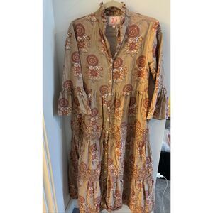 Victoria Dunn toasted oak Vivian midi dress, Med $198